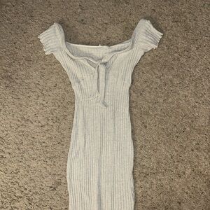 Off-Shoulder Ribbed Dress